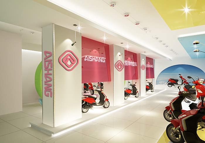 電動(dòng)車(chē)銷(xiāo)售展示中心、店面裝修設(shè)計(jì)案例